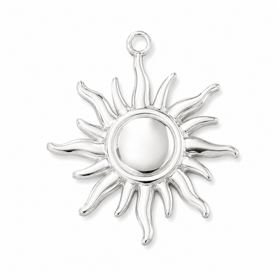 Kleine Sonne Anhänger aus Edelstahl in Silber