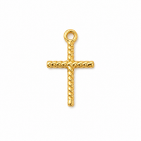 Kreuz Anhänger Gold – Strukturierter Kreuz Charm | 18K vergoldet