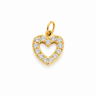 Mini Herz Anhänger Gold – Zarter Zirkonia Herz Charm | Vergoldet