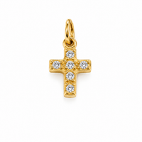 Mini Kreuz Anhänger Gold – Zarter Zirkonia Charm | Vergoldet