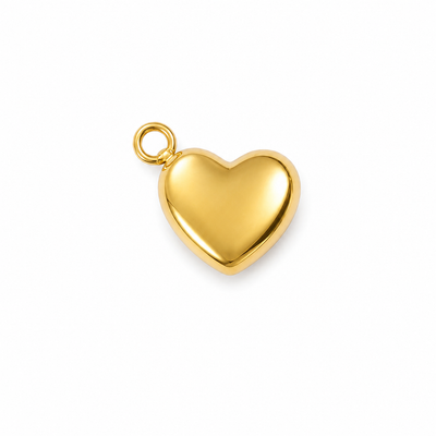 Mini Herz Anhänger aus Edelstahl, 18K vergoldet