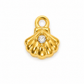 Mini Jakobsmuschel Anhänger mit Zirkonia, 18K vergoldet