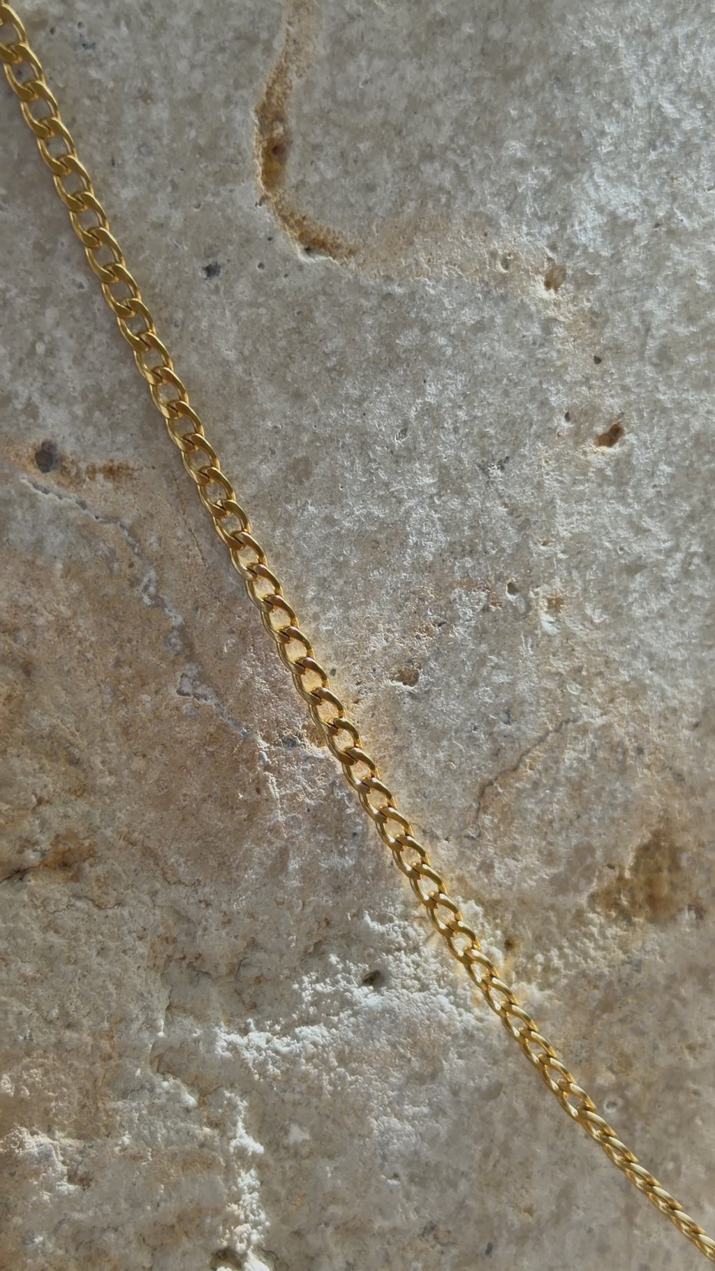 LIBRE CURB feine Panzerkette für Charms | Edelstahl 18K vergoldet