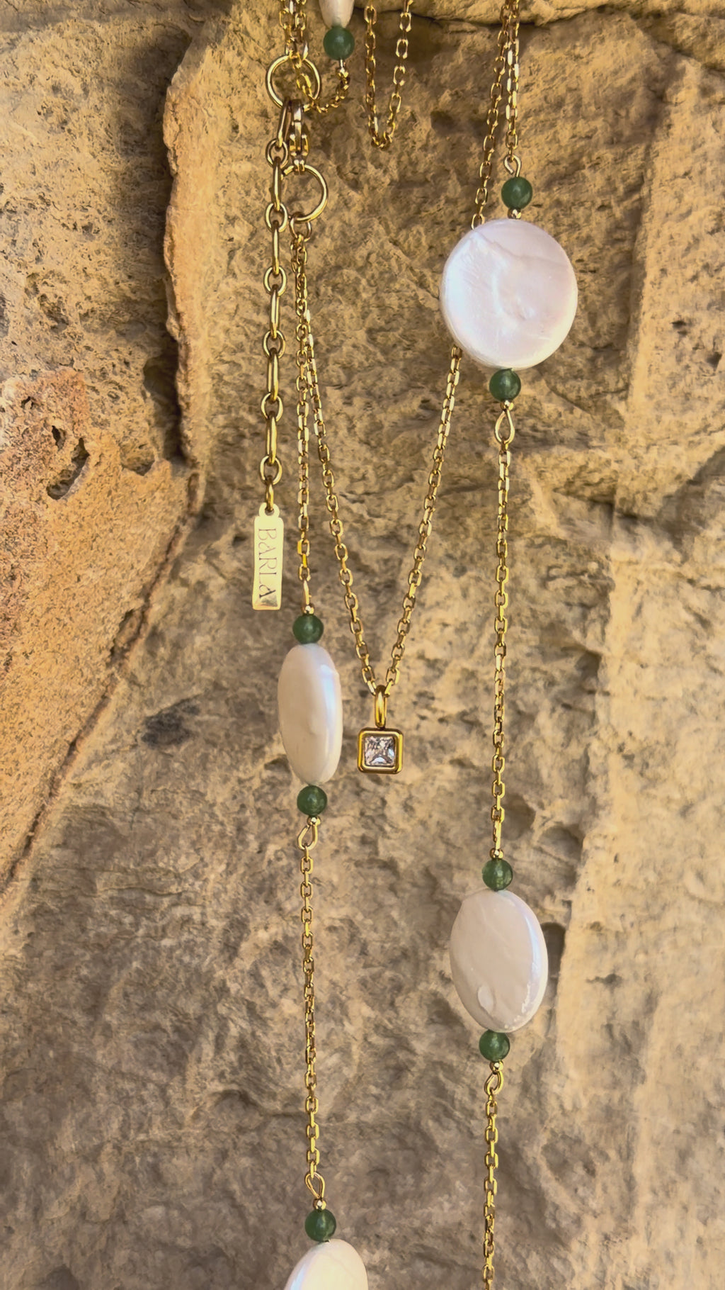 Calor Esencial | Layering Kette mit Monatsstein & Muschelperlen