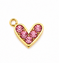 Herz-Charm mini mit Zirkonia – Filigraner Anhänger in 4 Farben | 18K vergoldet