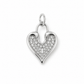 Vorhängeschloss Anhänger mit Zirkonia aus Edelstahl in Silber