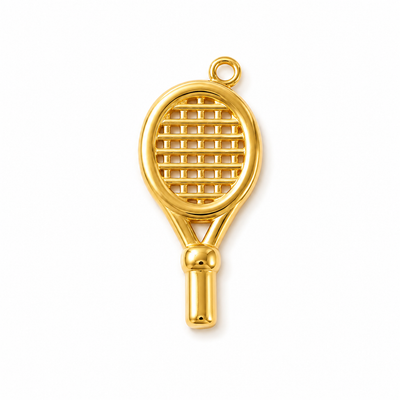 Tennisschläger Anhänger Gold – Sport Charm | Edelstahl vergoldet